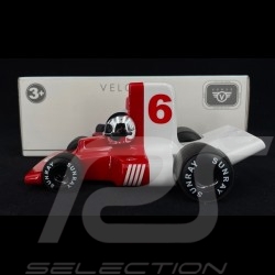 Miniature Vintage racing car de course n° 6 Velocita F1 Rouge / Blanc red white rot weiß Playforever PLVERVVE301