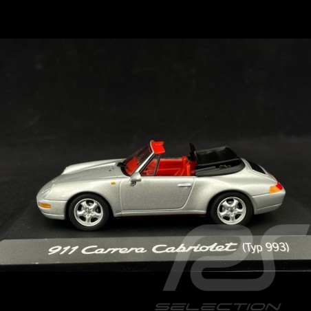 Porsche 911 Carrera Cabriolet type 993 silver 1/43 Minichamps WAP02003997