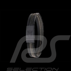 Bracelet MONGRIP Sebring Argent silver silber schwarz black Noir Mat rhodié Cordon en pneu GT
