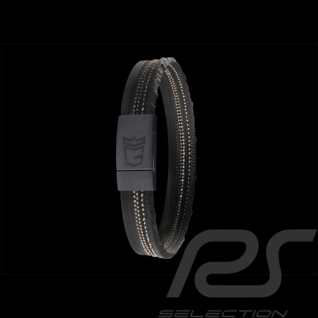 Armband MONGRIP Sebring Rhodium-Silber-Mattschwarz-Finish GT-Reifenkordel