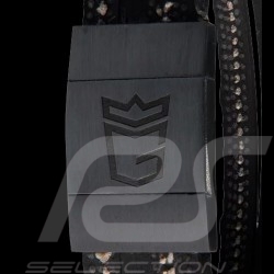 Bracelet MONGRIP Daytona Argent silver silber schwarz black Noir Mat rhodié Cordon en pneu GT