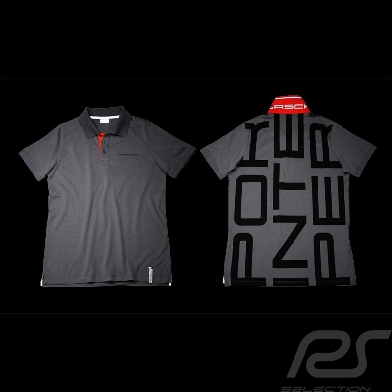 Polo Porsche Racing Collection Grau / Schwarz / Rot WAP793F - Herren