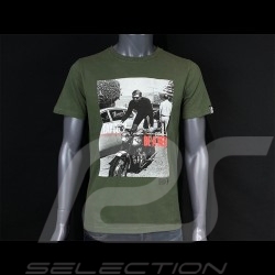 Steve McQueen T-shirt Moto Stay cool be a hero Khaki Green Hero Seven - men