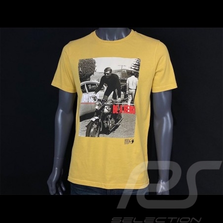 T-shirt Steve McQueen Moto Stay cool be a hero Jaune gelb yellow Hero Seven - homme