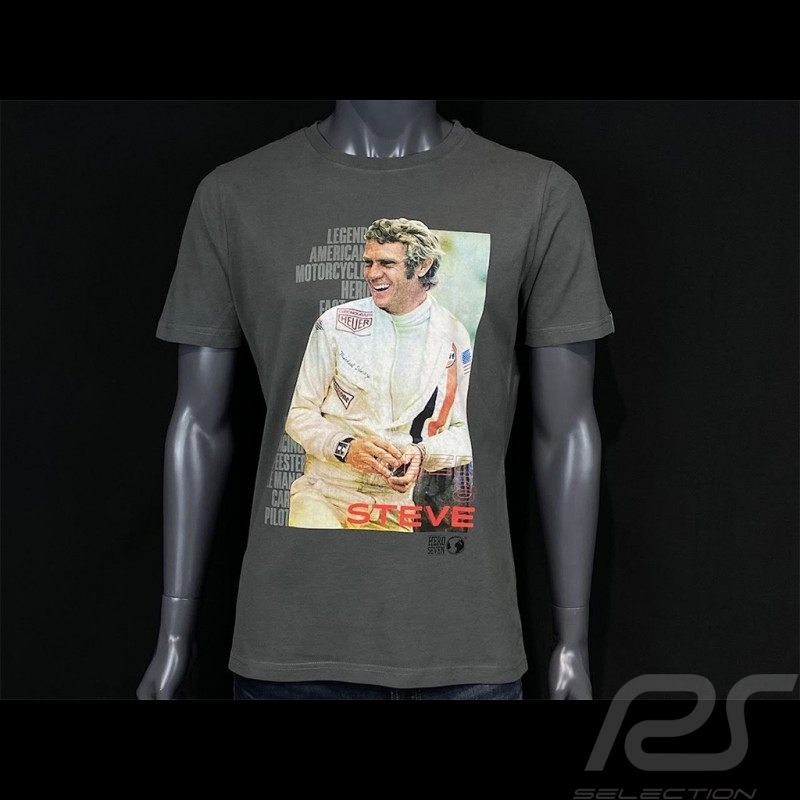Steve McQueen T-shirt STEVE Grey Hero Seven - men