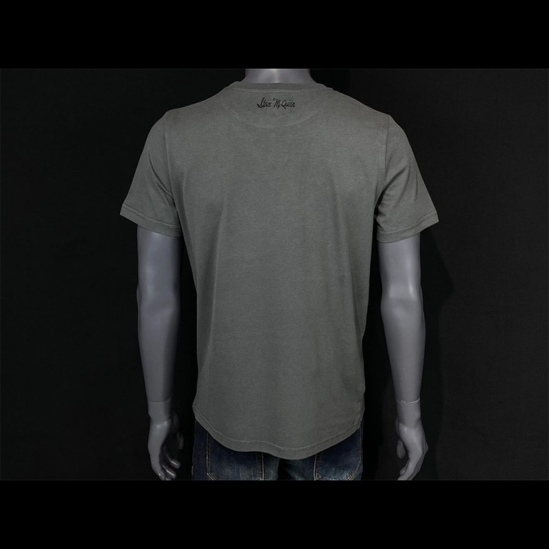 T-shirt Hero Seven Steve McQueen Legend Racing, Gris Chiné, Homme, Neuf