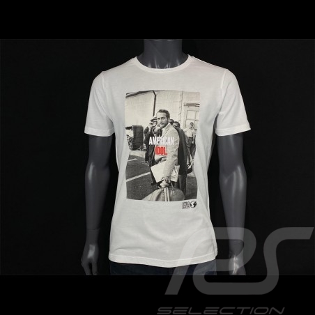 T-shirt Paul Newman American Idol Blanc white weiß Hero Seven - homme