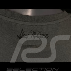 T-shirt Manches Longues longsleeves lange armel Steve McQueen Racing Le Mans Gris grey grau Hero Seven - homme