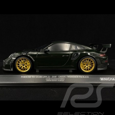 Porsche 911 GT2 RS type 991 2018 dark green Pack Weissach 1/18 Minichamps 155068306