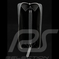 Porte-clés cuir blanc écusson métal gris 