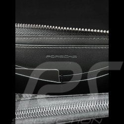Porte-clés cuir blanc écusson métal gris 