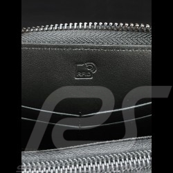 Porte-clés cuir blanc écusson métal gris 
