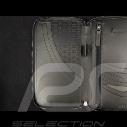 Porte-clés cuir blanc écusson métal gris 