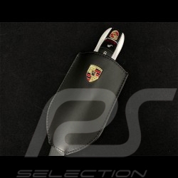 Etui Porte-clés pouch taschen Porsche Ecusson métal Cuir noir WAP0300400NSLT