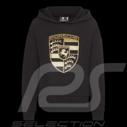 Porsche Jacke Hoodie mit Porsche Wappen Schwarz / Gold WAP725NPOR - Damen