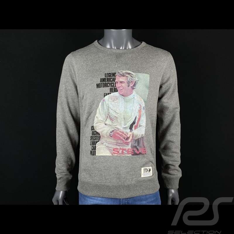 Steve McQueen Pullover Snyder Break Le Mans Grau H21403 - Herren