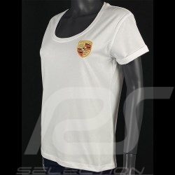 T-shirt Porsche Collection Ecusson Crest Wappen Blanc White Weiss WAP726NPOR - femme