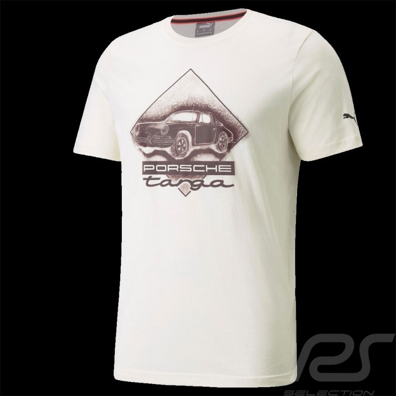 T-shirt Porsche 911 Targa Puma Elfenbeinweiß / Carmona Rot - Herren 531963-04