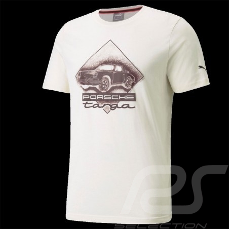 T-shirt Porsche 911 Targa Puma Blanc Ivoire ivory white weiß / Rouge red rot Carmona - homme 531963-04