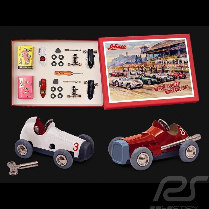 Vintage Rennwagen Bausatz Set Rot / Weiß Micro Racer Schuco 450162000 Vintage Rennwagen Bausatz Set Rot / Weiß Micro Racer Schuco 450162000