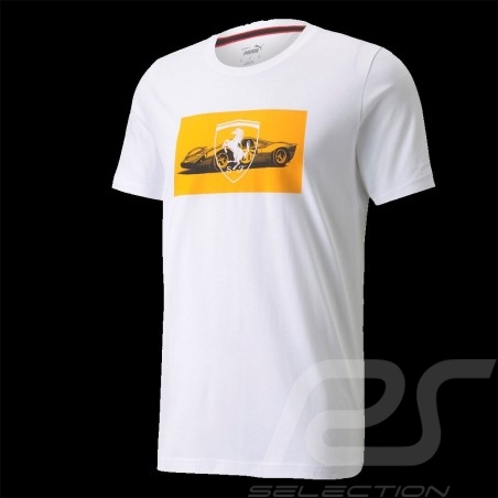 Ferrari T-Shirt Ferrari 330 P3 Le Mans 1966 Weiß / Orange - Herren