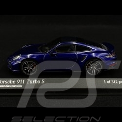 Porsche 911 type 992 Turbo S bleu métallique 1/43 Minichamps 410069471