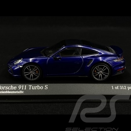 Porsche 911 type 992 Turbo S bleu métallique 1/43 Minichamps 410069471