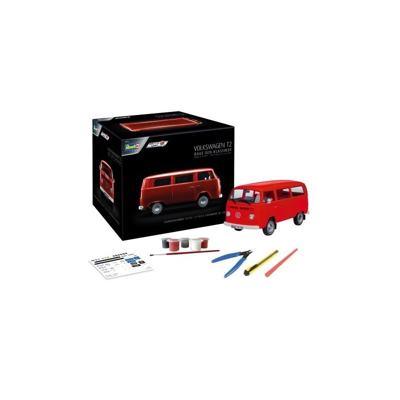 Calendrier De L'Avent Maquette VW T2 Camper - 96 Pièces Sans Colle + 5 Couleurs Peinture - Échelle 1:24 - 11