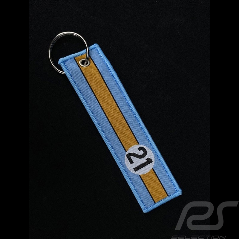Porte-Clés keyring Schlüsselanhänger en tissu Selection RS n° 21 Racing 917K Le Mans 1970 Bleu / Orange