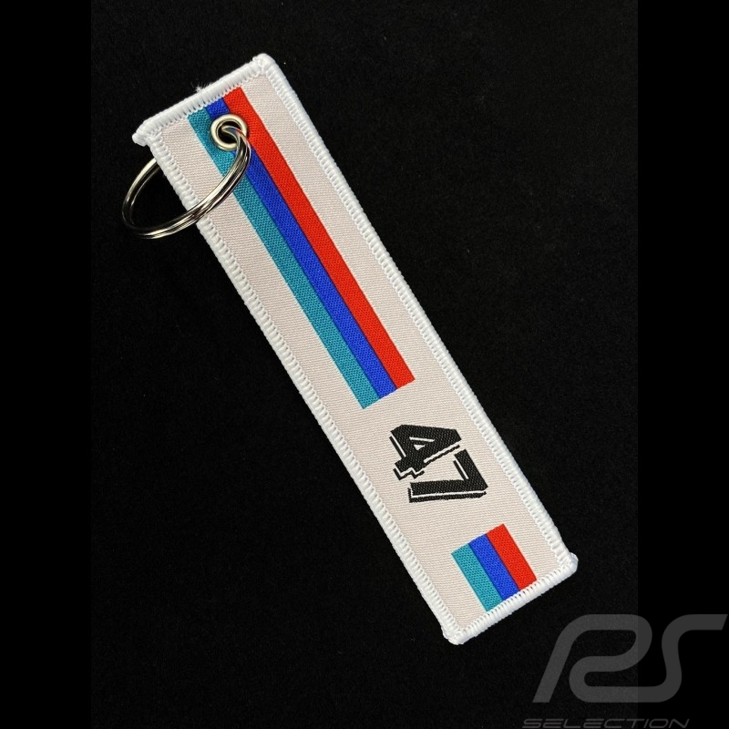 Stiff Schlüsselanhänger Selection RS n° 47 Racing Weiß / Rot Blau Turquoise Streifen