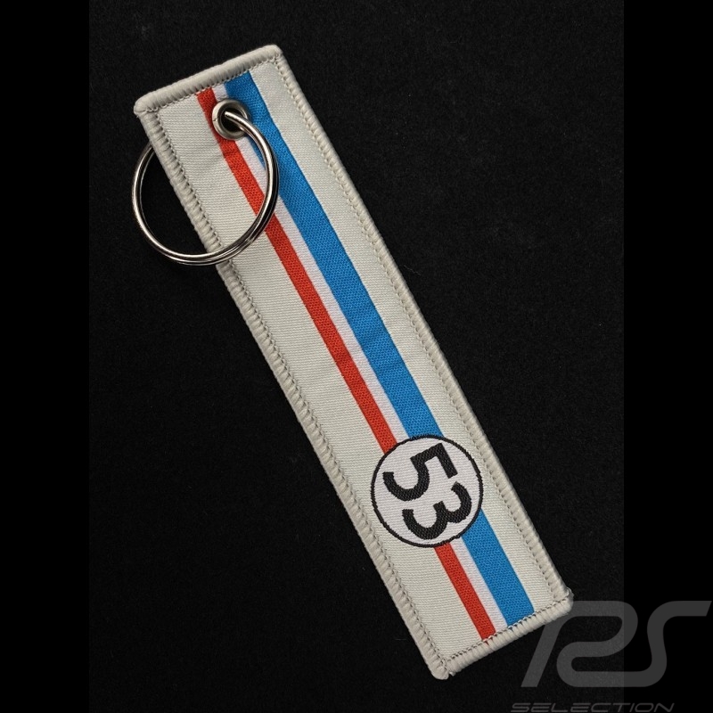 Stiff Schlüsselanhänger Selection RS n° 53 Racing Creme / Blau weiß rot Streifen
