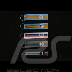 Lot set de 5 Porte Clés keyring Schlüsselanhänger en tissu Selection RS Voitures de course Années 70