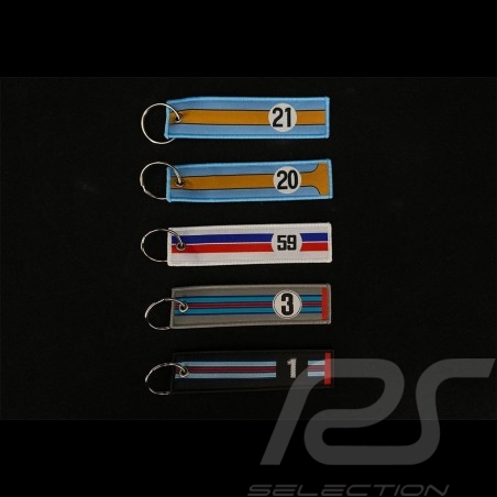 Lot de 5 Porte Clés en tissu Selection RS Voitures de course Années 70