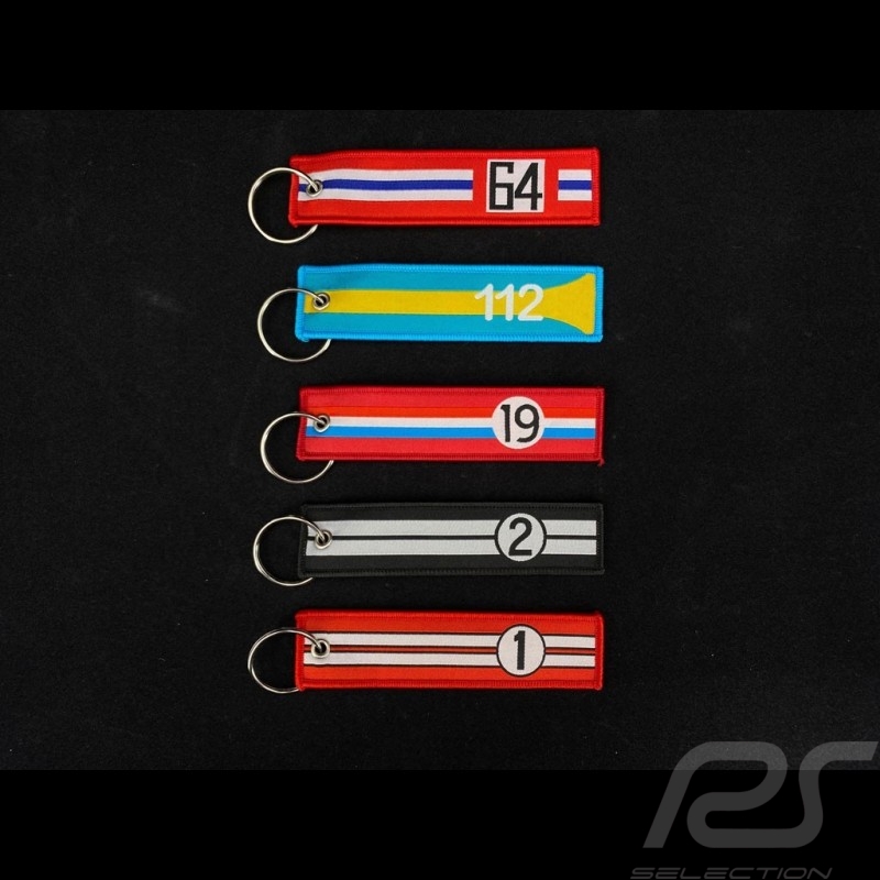 Set mit 5 Selection RS Stoff Schlüsselanhänger 60er Rennwagen
