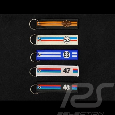 Lot de 5 Porte Clés en tissu Selection RS Voitures de course Années 70
