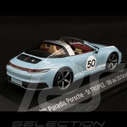 Porsche 911 / 992 Targa 4S n° 50 Meissen Blau Paradis Porsche Saint Tropez 2021 1/43 Minichamps WAP0209110NTRG