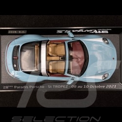 Porsche 911 / 992 Targa 4S n° 50 Meissen Blue Paradis Porsche Saint Tropez 2021 1/43 Minichamps WAP0209110NTRG