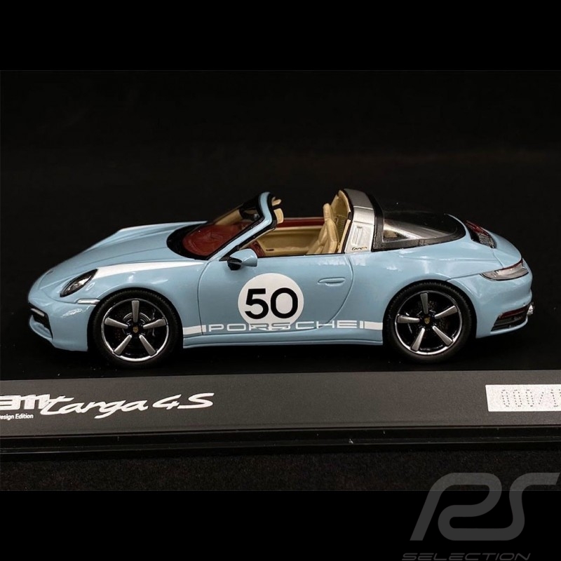 Porsche 911 / 992 Targa 4S n° 50 Bleu Meissen Heritage Edition 1/43 Minichamps WAP0209110NTRG