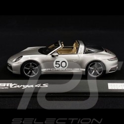 Porsche 911 / 992 Targa 4S n° 50 Gris argent GT Siver Silbergrau Heritage Special Edition 1/43 Spark WAP0209200NM7Z