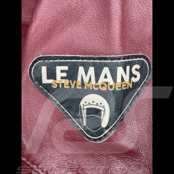Veste Cuir Steve McQueen 24H Du Mans Scott Rouge - Homme