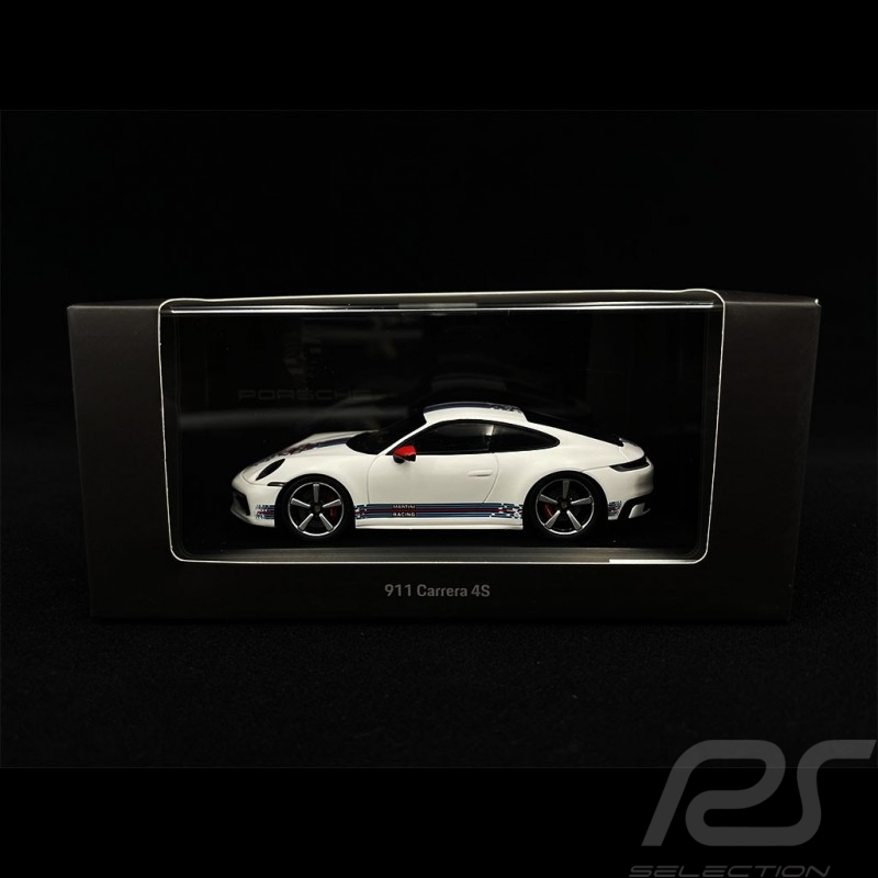 Porsche 911 Carrera 4S Type 992 2020 Blanc mat / bandes Martini 1/43 Spark WAP0201100NCRM