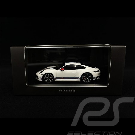 Porsche 911 Carrera 4S Type 992 2020 Blanc mat / bandes Martini 1/43 Spark WAP0201100NCRM