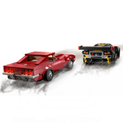 Duo Chevrolet Corvette C8.R Race Car 2020 et Corvette 1968 Noir / Rouge Lego 76903