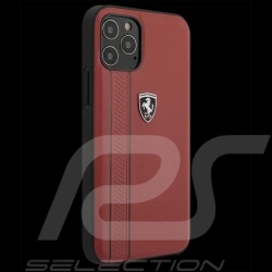 Ferrari coque iPhone 12 Pro Max (6.7") Cuir Rouge FEODIHCP12MRE