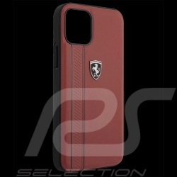 Ferrari coque iPhone 12 Pro Max (6.7") Cuir Rouge FEODIHCP12MRE