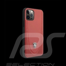 Ferrari coque iPhone 12 Pro (6.1") Cuir Rouge FEOGOHCP12MRE