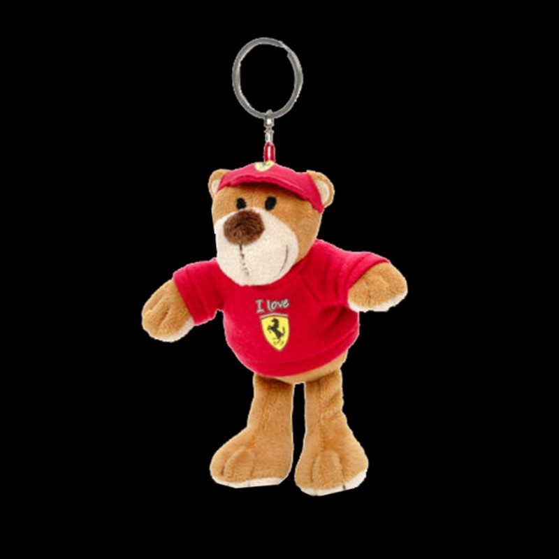 Red Bear Keychain with Helmet