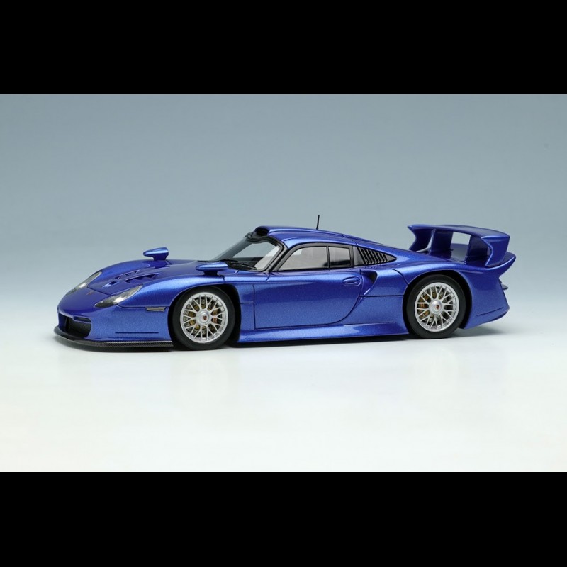 Porsche 911 GT1 Evo Street Version 1997 Blau Metallic 1/43 Make Up Vision  EM554E