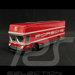 Camion Transporteur Porsche Mercedes-Benz O317 1970 Rouge 1/64 Schuco 452026100