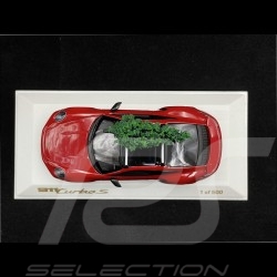 Porsche 911 Turbo S Type 992 2021 Rouge Carmin avec Sapin de Noël 1/43 Minichamps WAP0208100NTBS